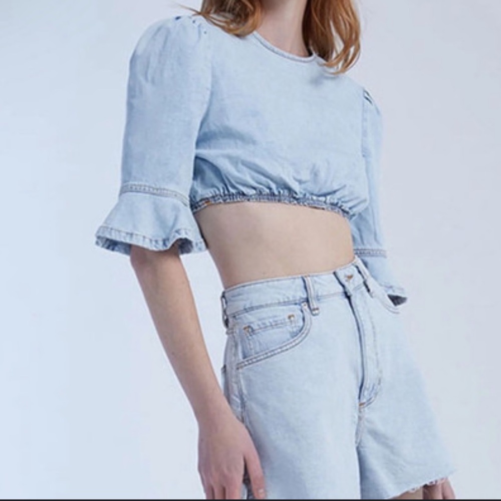 WeWoreWhat Denim Crop Top